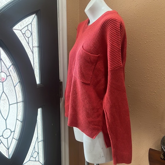 Madewell Thompson Pocket Pullover orange Sweater - Picture 5 of 7